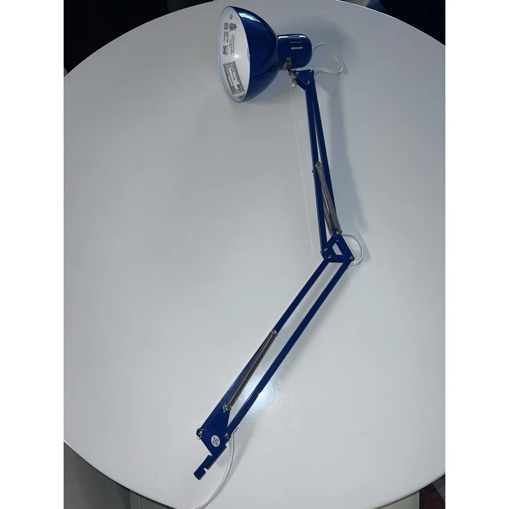 Vintage Underwriters Laboratories Blue Folding Lamp Retro Decor Industrial Light